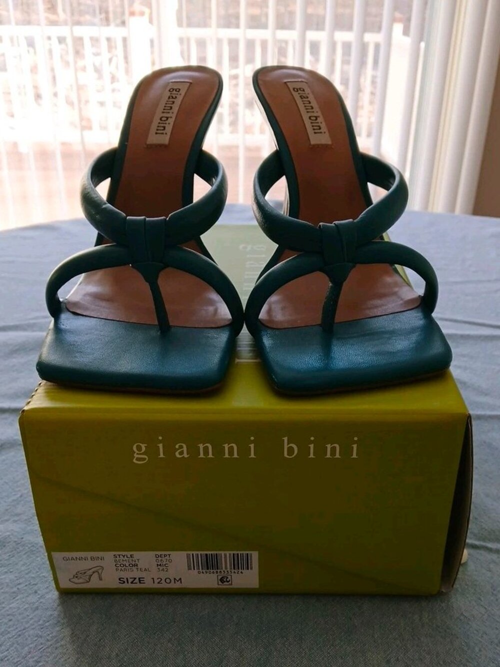 Gianni Bini Bement Leather Tubular Thong Dress Mules